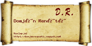 Domján Renátó névjegykártya