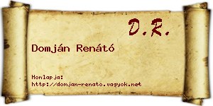 Domján Renátó névjegykártya